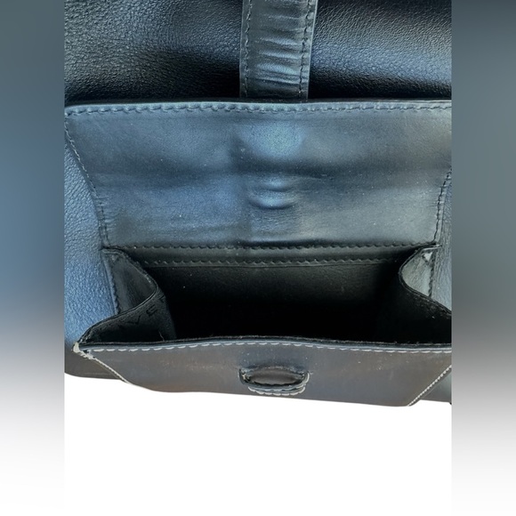 GIVENCHY Black Calfskin Leather Two Pocket Front Women's Boho Shoulder Bag - Picture 9 of 11